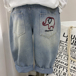 儿童裤子男童软牛仔裤春秋款2026新款宝宝春装男孩韩版洋气中童潮