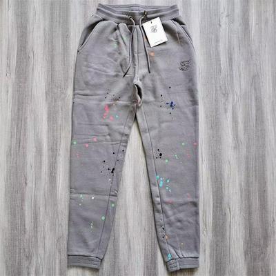 外贸秋冬加绒保暖女款长裤宽松束脚泼墨印花休闲户外运动跑步卫裤