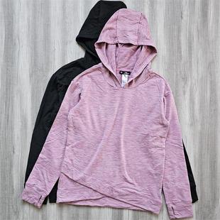 外贸运动速干卫衣女款 上衣外套 弹力套头带帽休闲户外健身跑步长袖