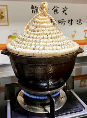 云南手工草编透气蒸锅锅盖