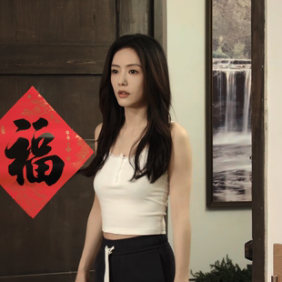 钢铁森林周瑾蔡文静同款纯欲花边蕾丝带胸垫小吊带背心女修身内搭