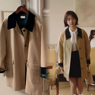 你比星光美丽纪星谭松韵同款风衣外套女英伦风休闲单排扣风衣外套