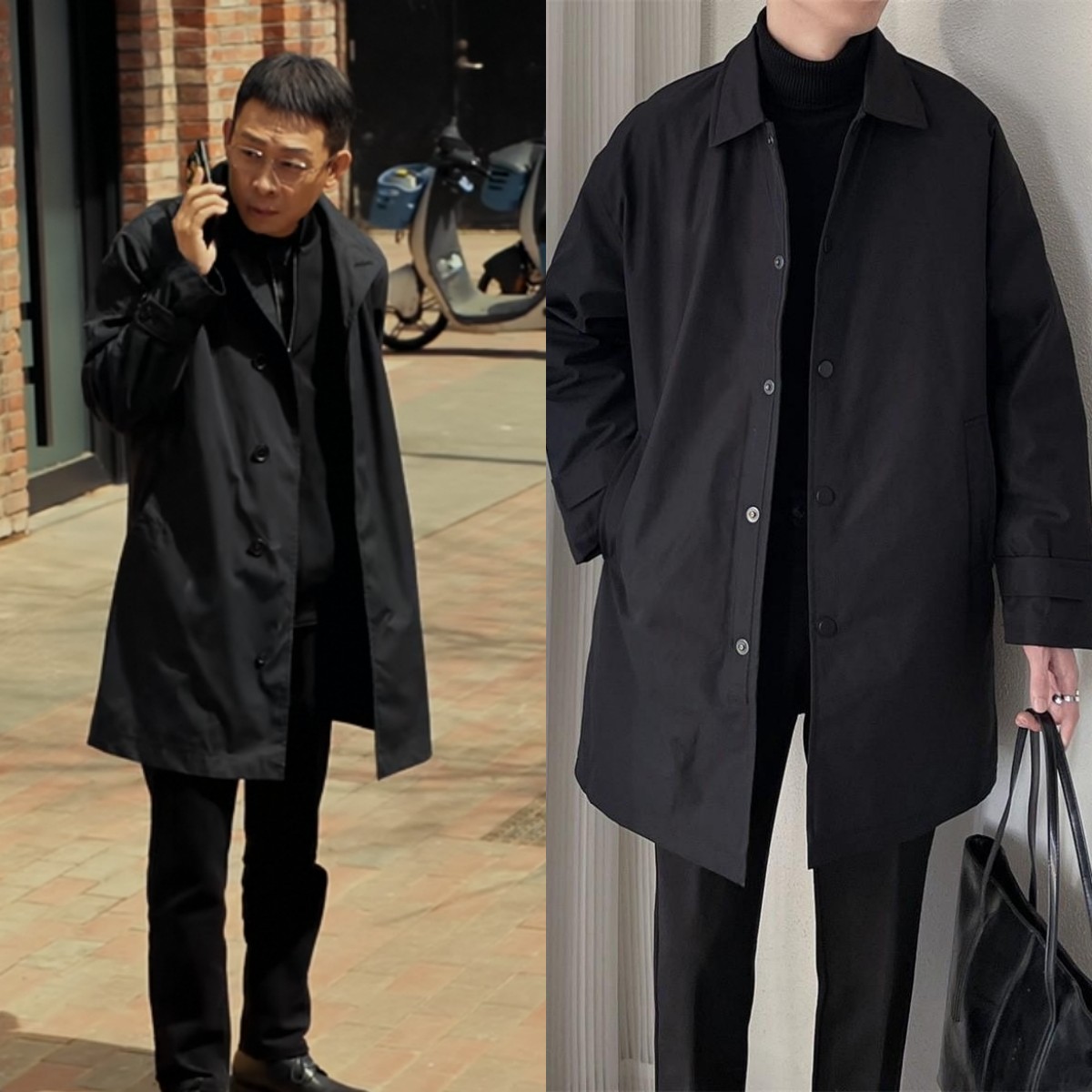 以法之名洪亮张译同款休闲风衣男秋冬宽松阔版中长款防风保暖外套