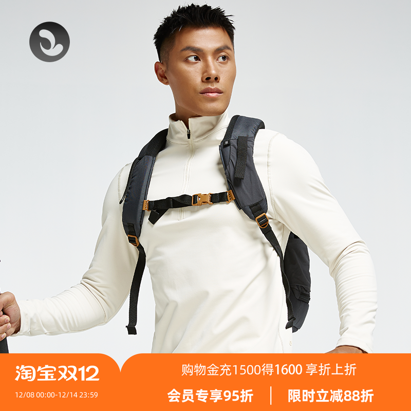 高弹薄绒高领半拉链长袖