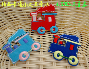 儿童卡通小火车羽绒服袖标布贴熨烫贴DIY布贴外贸布贴4.5X3.5厘米