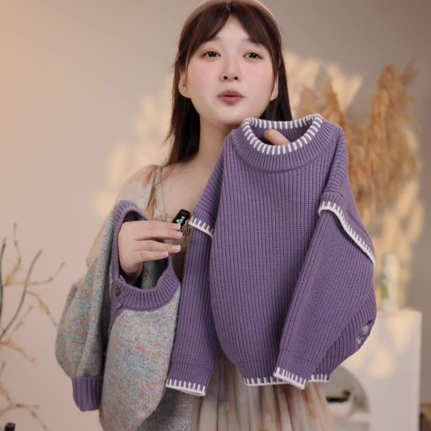 男女童装毛衣2025秋冬新款假两件上衣儿童洋气针织衫加厚套头上衣