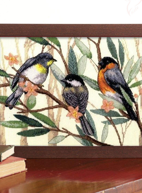 2024新品杂志款DMC十字绣DIM35402 乔木上的三只鸟可爱高CT无印花