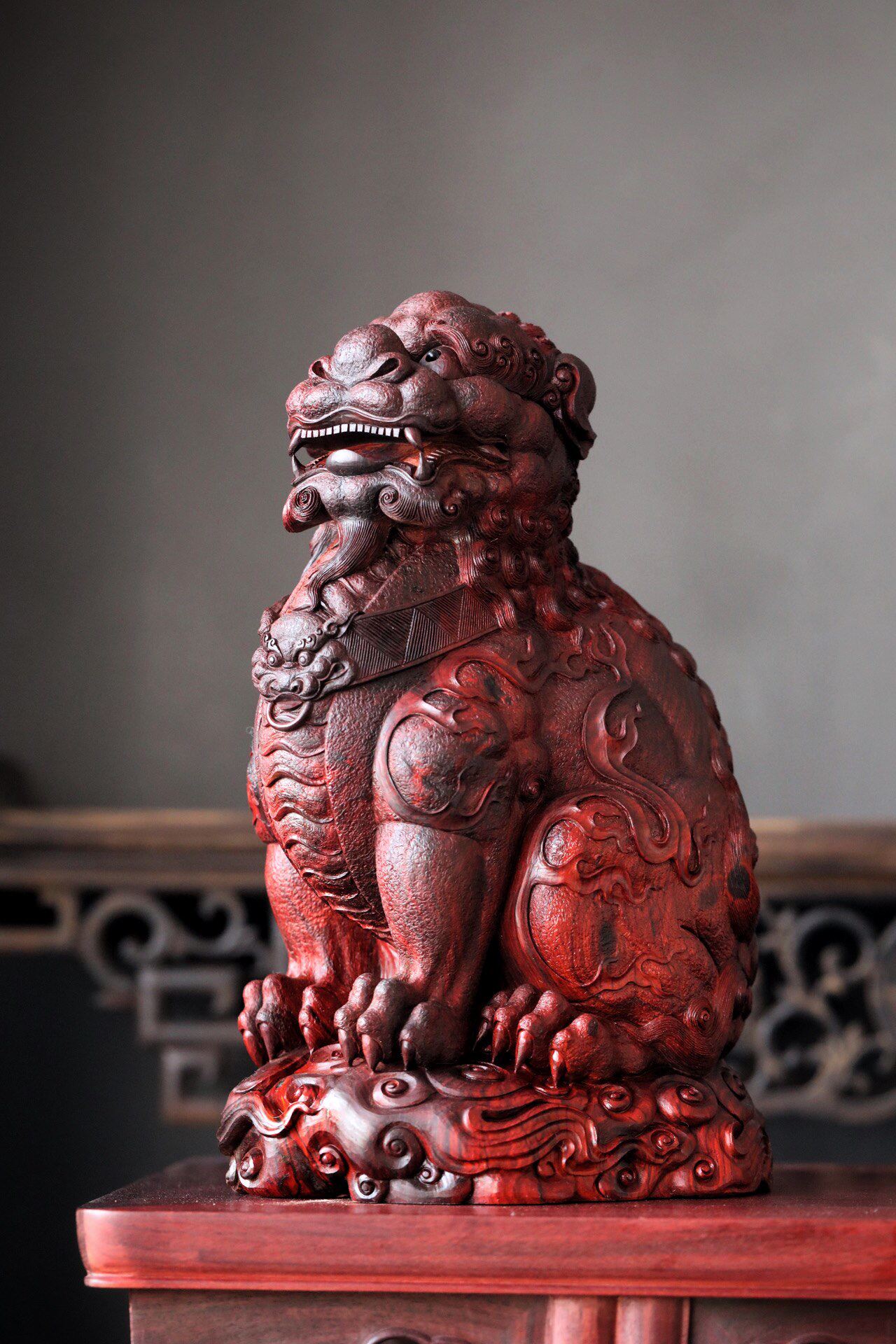 印度小叶紫檀招财进宝大貔貅摆件整料纯手工雕刻文玩木雕收藏送礼