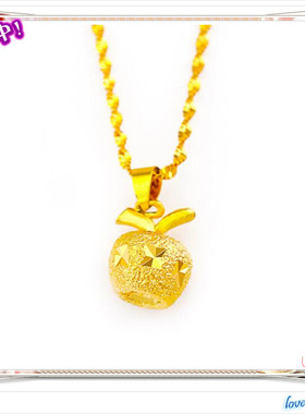 越南沙金平安果实心磨砂吊坠