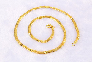 不掉色越南沙金项链 24K镀黄金女士流行仿真黄金项链单链沙金首饰