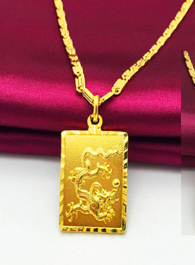 项链男士观音吊坠仿真黄金