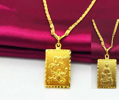 项链男士观音吊坠仿真黄金