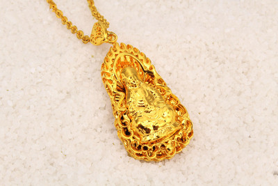 越南沙金男士观音吊坠