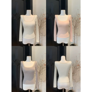 胖mm修身 95棉春秋蕾丝长袖 大码 女新款 外穿内搭正肩T恤上衣 打底衫