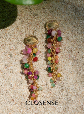 姜妍同款CLOSENSE『蜜糖果树』原创彩色碧玺吊坠耳饰甜美新年氛围