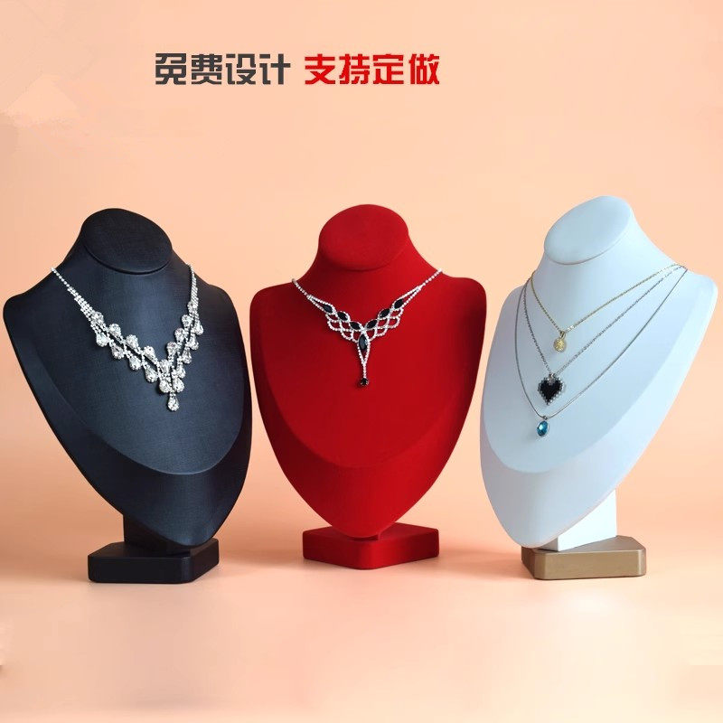 心形颈部模特人像脖子首饰架头模珠宝饰品陈列吊坠项链展示架人像