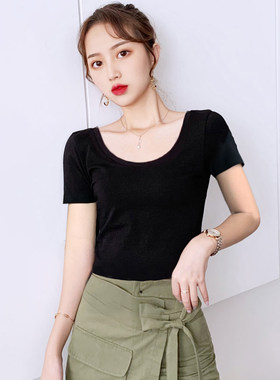 纯棉瑜伽舞蹈练功服短袖女t恤