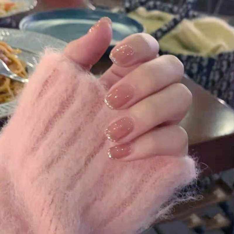 穿戴甲秋冬指甲贴片2021新款美甲ins风成级感法式款式可拆卸