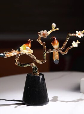 大理石金属轻奢酒柜装饰乔迁礼物电视柜工艺品客厅玄关装饰摆件