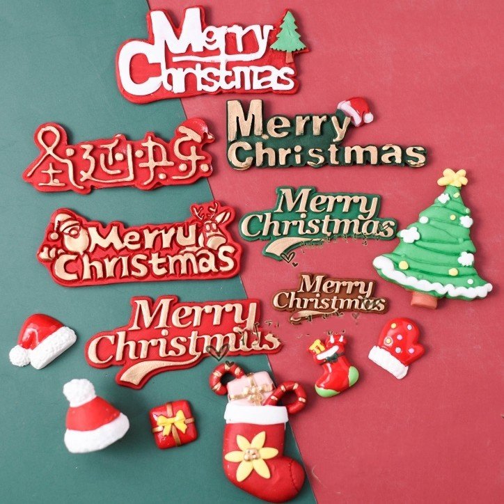 圣诞快乐英文翻糖巧克力硅胶模具
