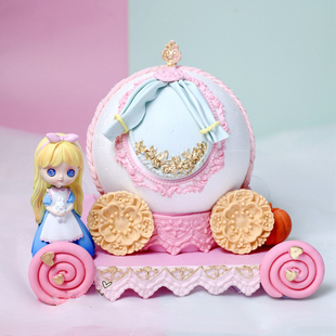 公主南瓜马车亚克力支架   南瓜马车生日蛋糕甜品台烘焙模具工具