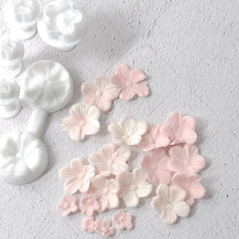 硅胶樱花对压模具五瓣翻糖