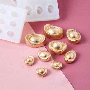 六连立体元宝模具  中式中国风新年元宝翻糖巧克力蛋糕硅胶模具
