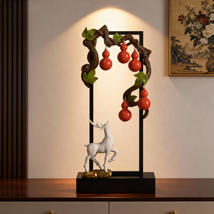 旺福临门家居客厅电视柜桌面装 饰品酒柜福禄乔迁礼物玄关高档摆件