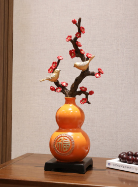 新中式葫芦摆件客厅招财工艺礼品摆饰博古架电视柜玄关乔迁之喜装