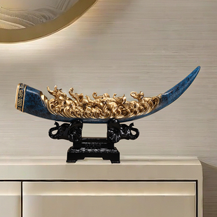 八骏马到功成乔迁礼物摆件电视柜桌面餐柜玄关工艺礼品摆饰大象装