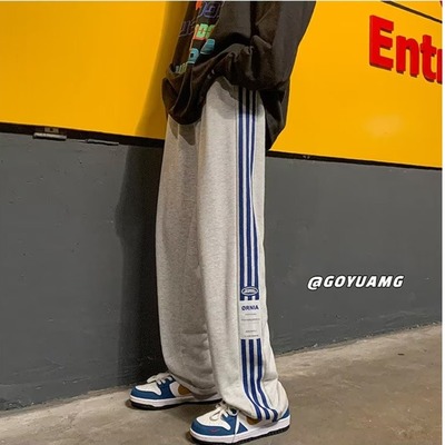 休闲裤男秋冬加绒美式高街裤子