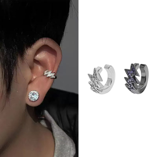锆石闪电耳夹男潮牌痞帅风精致高级感耳骨夹无耳洞耳环耳钉耳饰品