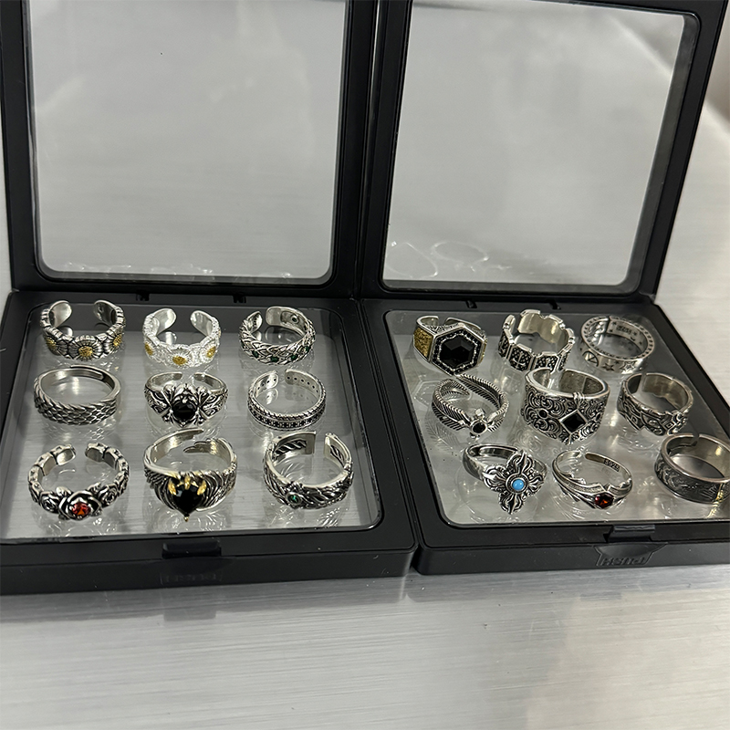 美式复古男戒指开口可调节