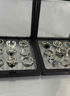 美式复古男戒指开口可调节