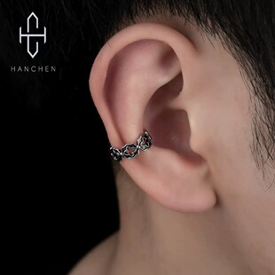 镂空十字花耳骨夹男款痞帅高级感无耳洞免打孔耳夹男女耳环假耳钉