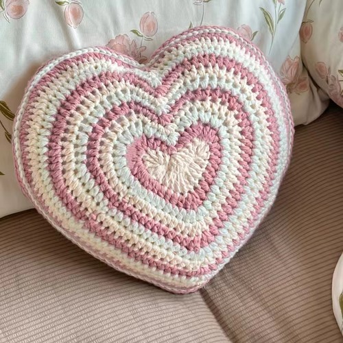 DIY爱心抱枕渐变钩织材料包
