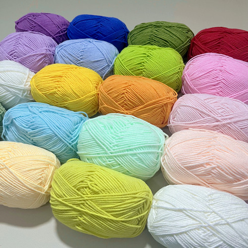 四股精梳牛奶棉DIY钩编万能线