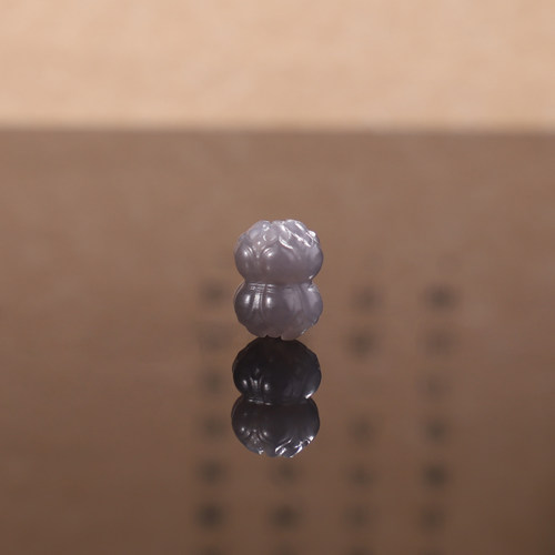 天然和田玉散珠烟紫并蒂莲7.4*10mm 551号精工雕刻散珠diy配件