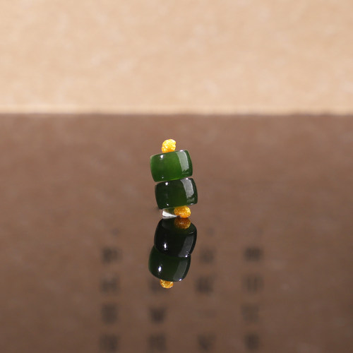 正品俄料碧玉老坑菠菜绿直切散珠5.9*3.5mm 608号深色浓郁隔珠