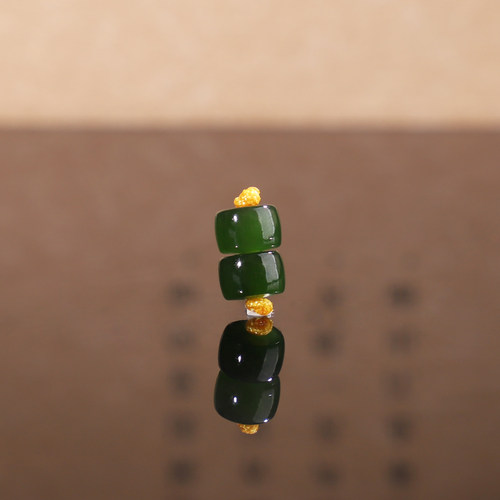正品俄料碧玉老坑菠菜绿直切散珠5.8*3.7mm 564号深色浓郁隔珠