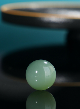 天花板碧玉鸭蛋青圆珠散珠单颗