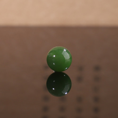 天然和田玉散珠碧玉圆珠9.7mm 439号深色菠菜绿 油糯细腻手串搭配