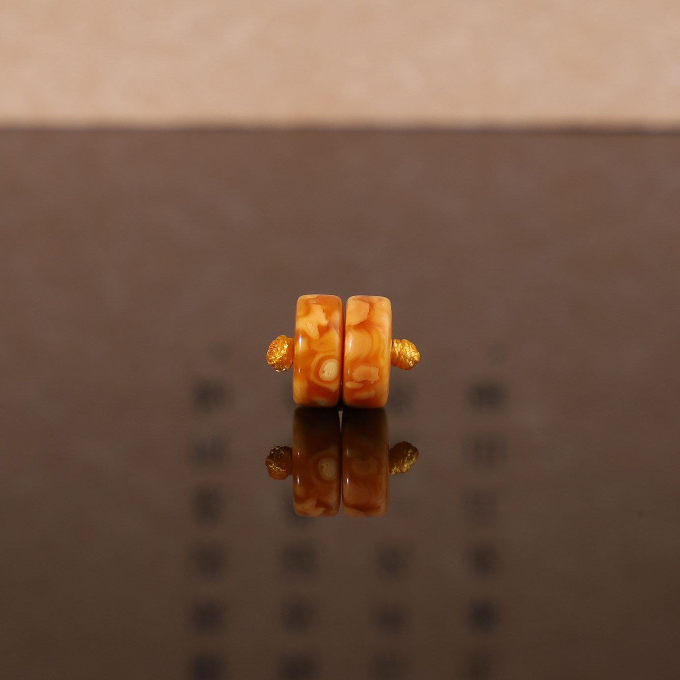 俄料老蜜蜡古董蜜蜡直切隔片对珠 8*3.5mm 精品垫片手链配珠 G21