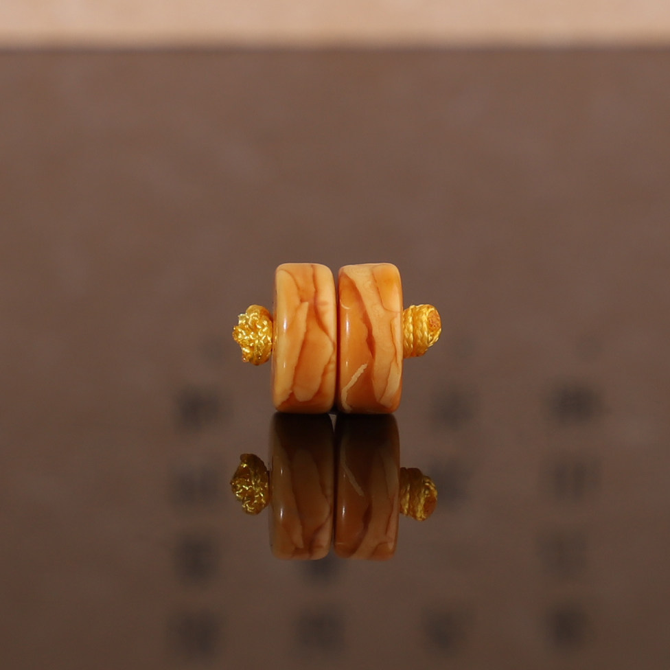 俄料老蜜蜡古董蜜蜡直切隔片对珠 7.9*3.4mm 精品垫片手链配珠 G9