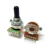 161型B50K双联B503音响音箱功放音量电位器单排6脚20mm花柄带螺纹