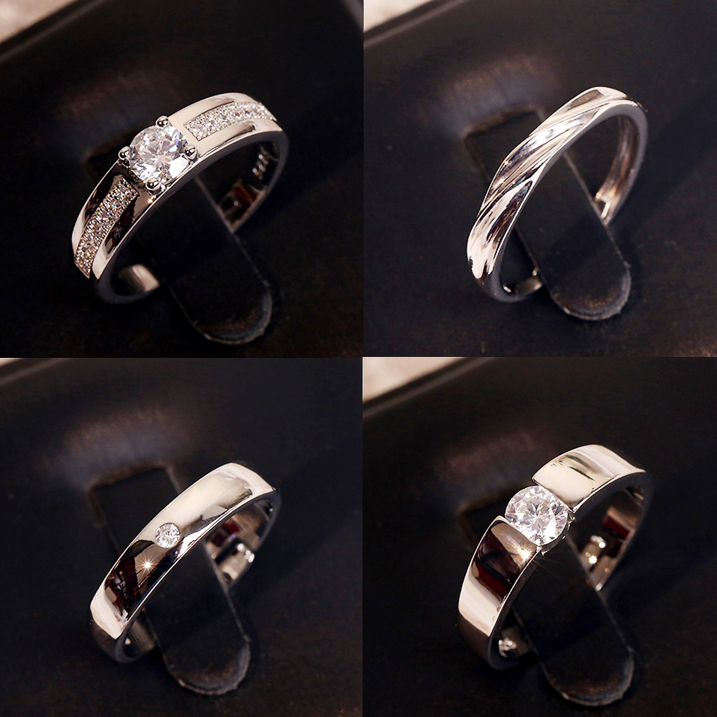 仿真活口男戒指个性韩版结婚仪式用的钻戒假道具简约开口可调节