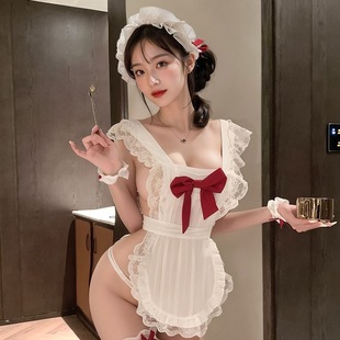 性感纯欲女仆爱心套装 内衣睡衣可200斤 诱惑围裙女佣蕾丝制服大码
