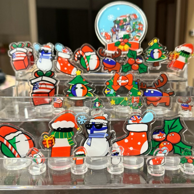 波兰球圣诞主题立牌PP夹挂件