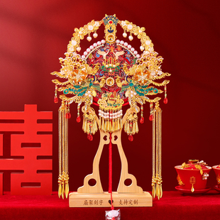 团扇新娘结婚中式双面高级婚嫁新婚礼物送新娘diy材料包秀禾扇子