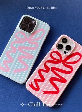 ChillTime原创芭蕾少女蝴蝶结高级感韩国菲林iphone15promax亮面手机壳适用于苹果13/14小众韩式ins风保护壳